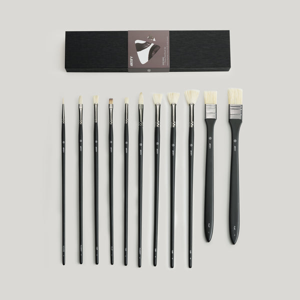 ARTIFY Oil Paint Brush Set - 11 Pieces | Professional Artist Paint Brush Set