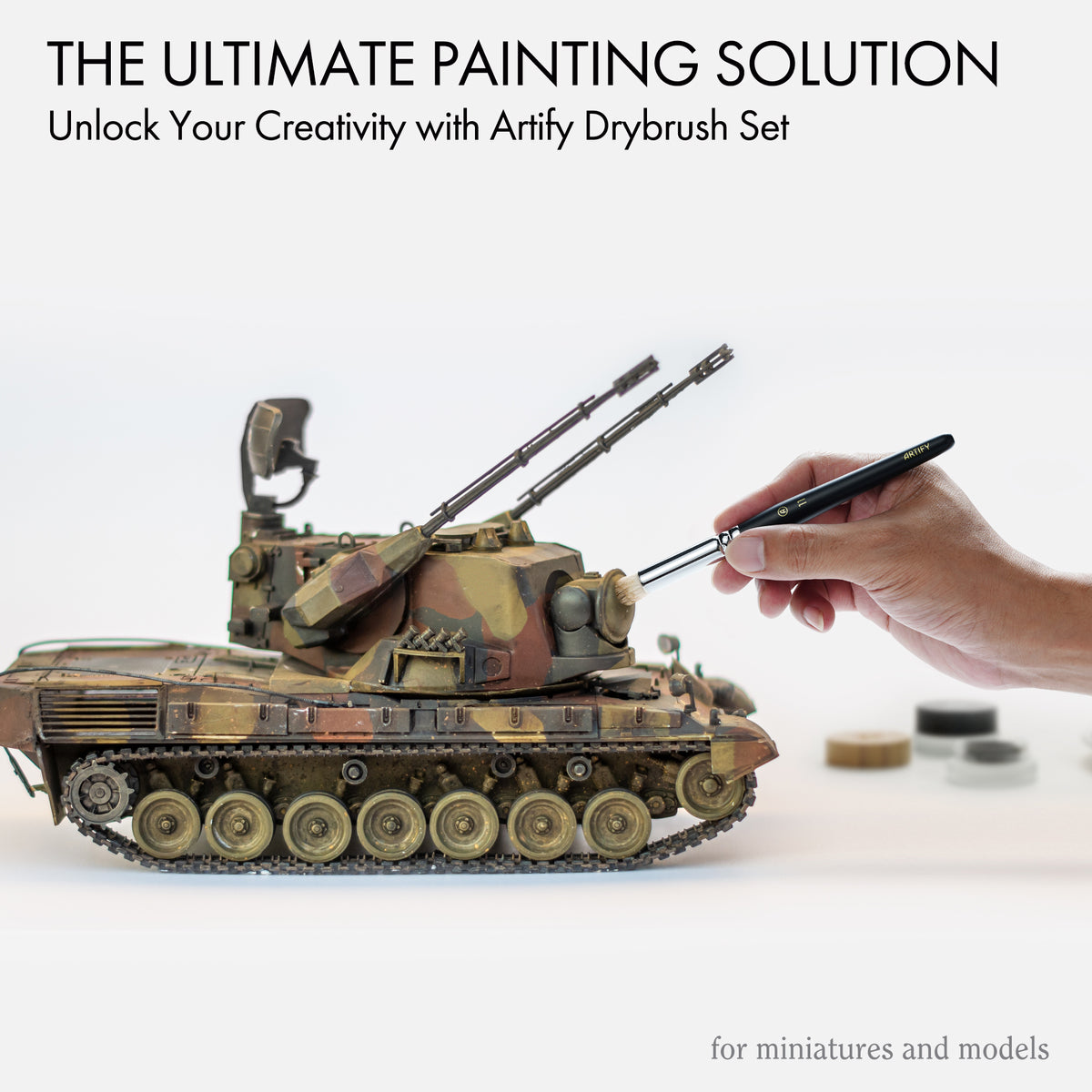 5PCS Drybrush Set Miniature Painting-Effortless Miniature & Model Pain –  Artify