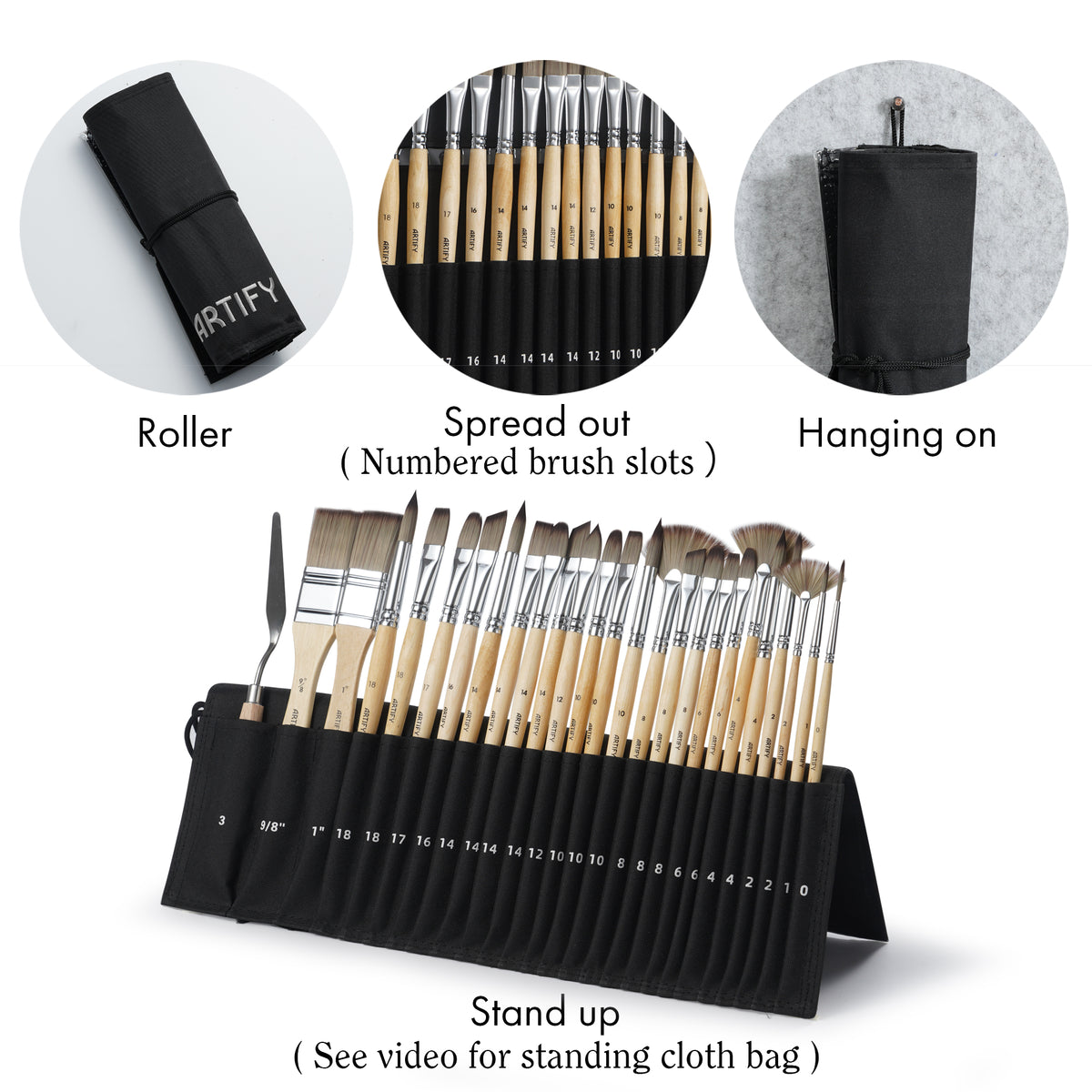 ARTIFY 25 pcs Enhanced Synthetic Brush Set, Expert Series – Artify