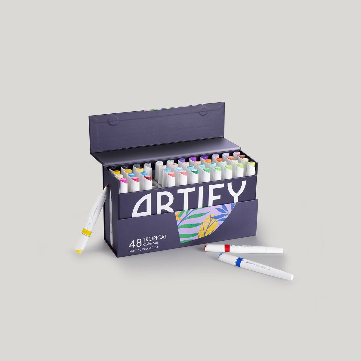 ARTIFY 48 Tropical Colors Fine & Broad Dual Tips Art Markers – Artify