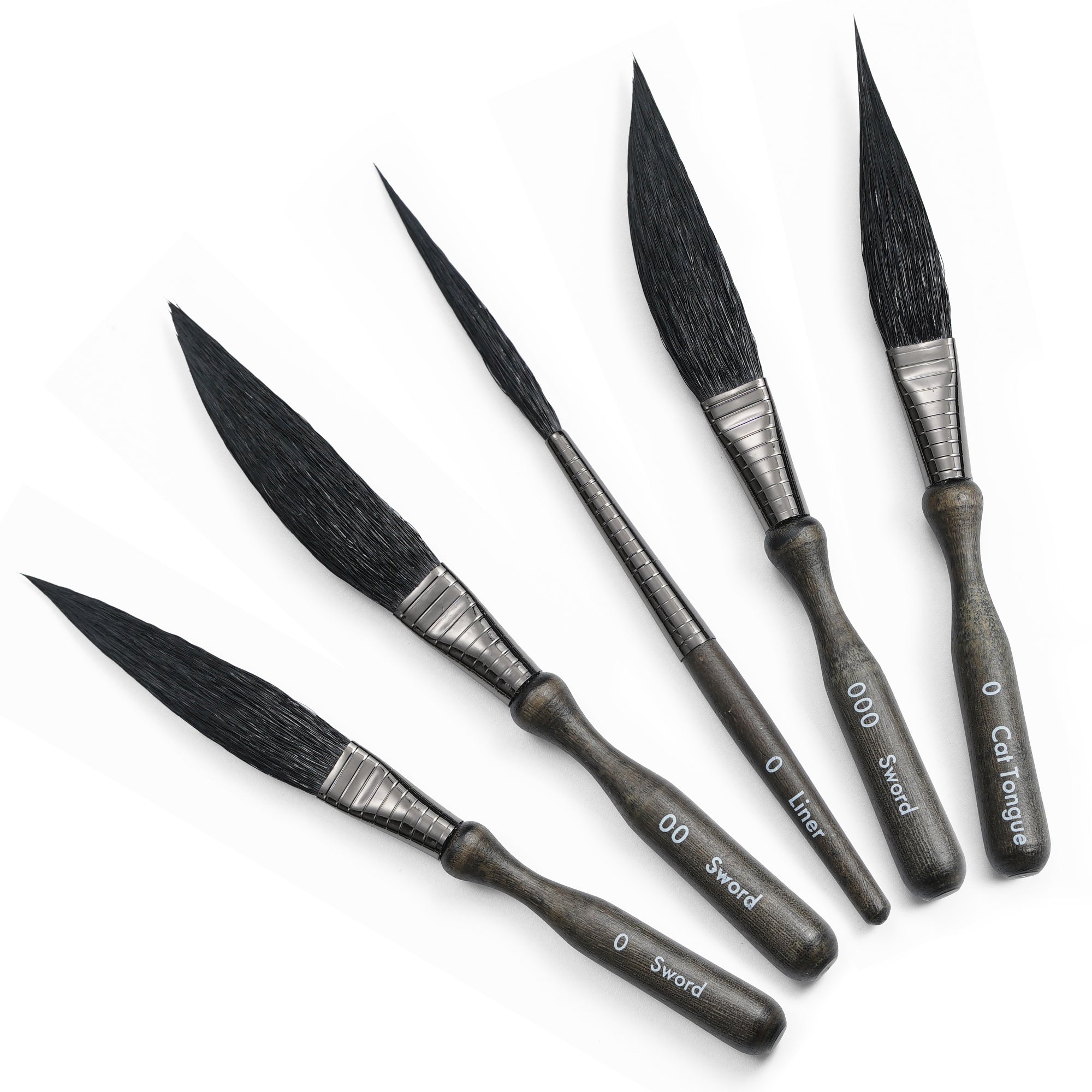 5 Pcs Professional Pinstriping Brush Set, Mixed Squirrel & Goat Hair