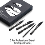 5 Pcs Professional Pinstriping Brush Set, Mixed Squirrel & Goat Hair - Artify
