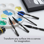 5 Pcs Professional Pinstriping Brush Set, Mixed Squirrel & Goat Hair - Artify