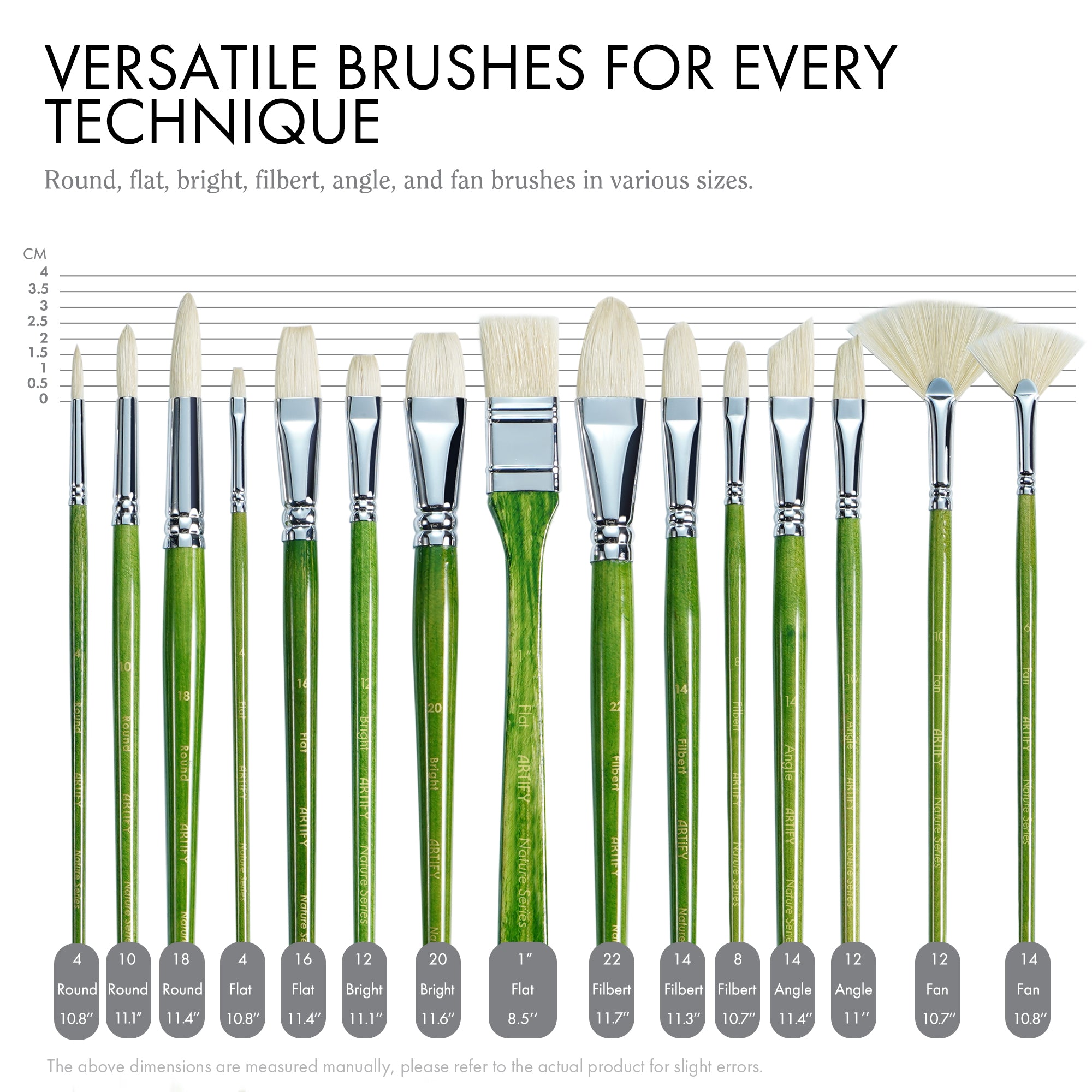 15 PCS  ARTIFY Oil Paint Brushes Set Versatile Brushes  For Every Technique - Artify