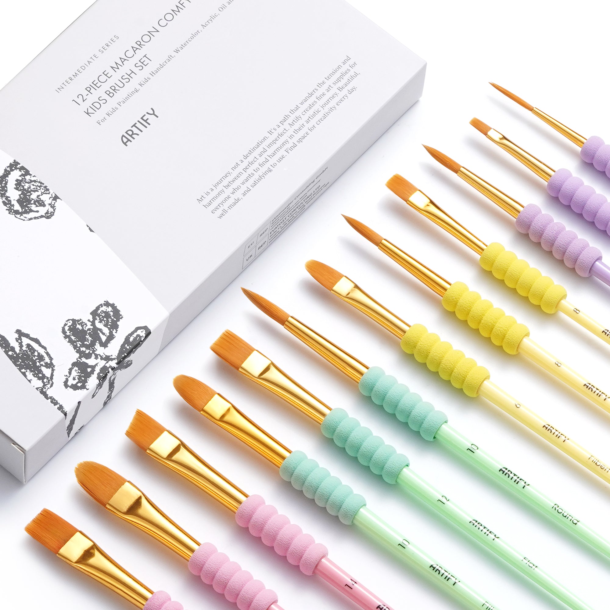 ARTIFY All-Purpose Paint Brushes for Kids, Ideal for Kids Arts & Crafts