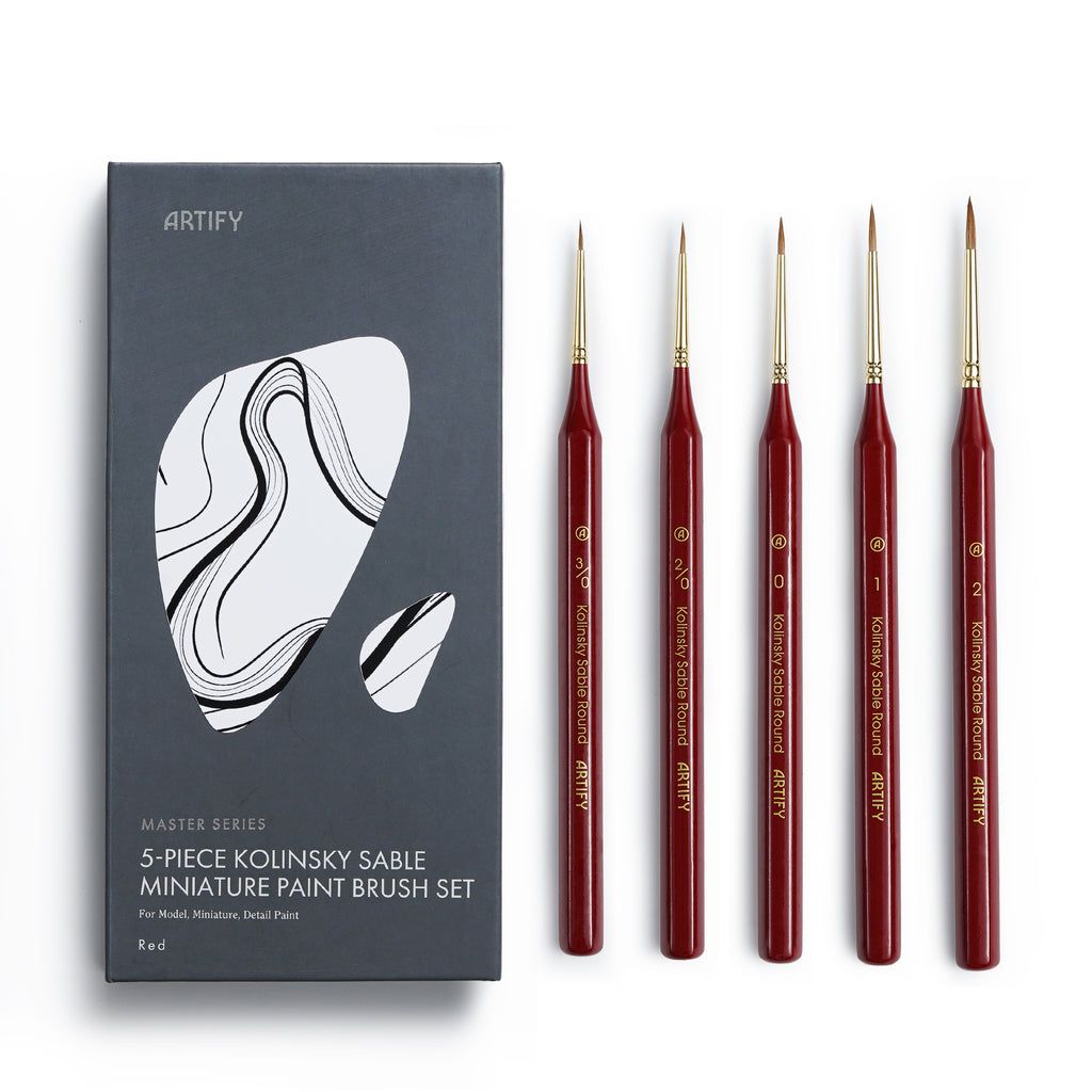 Pinceaux de Retouche en Martre Kolinsky Pur ARTIFY, Série Maître
