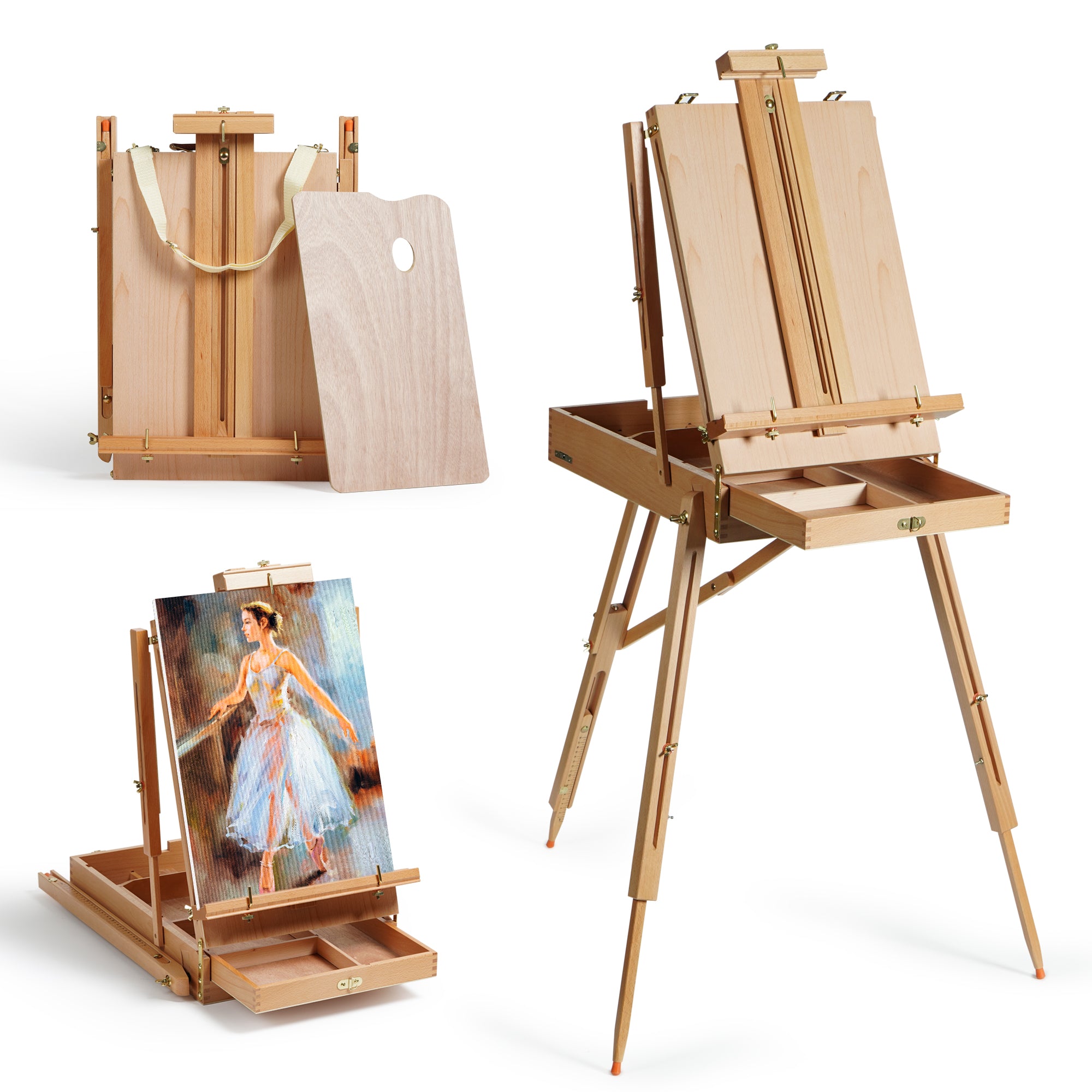 ARTIFY Foldable Portable Beechwood Art Easel Field Easel - Artify