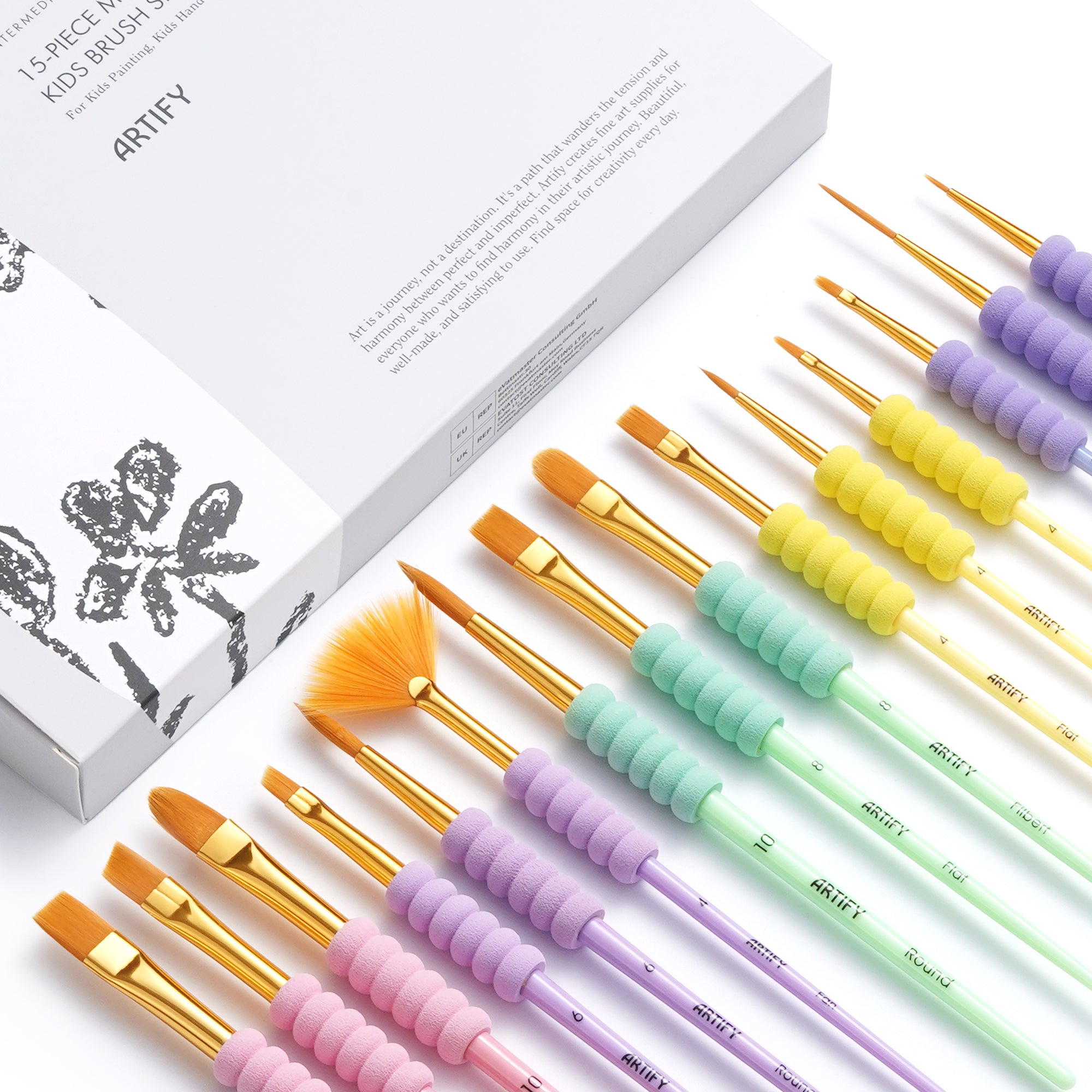 ARTIFY All-Purpose Paint Brushes for Kids, Ideal for Kids Arts & Crafts