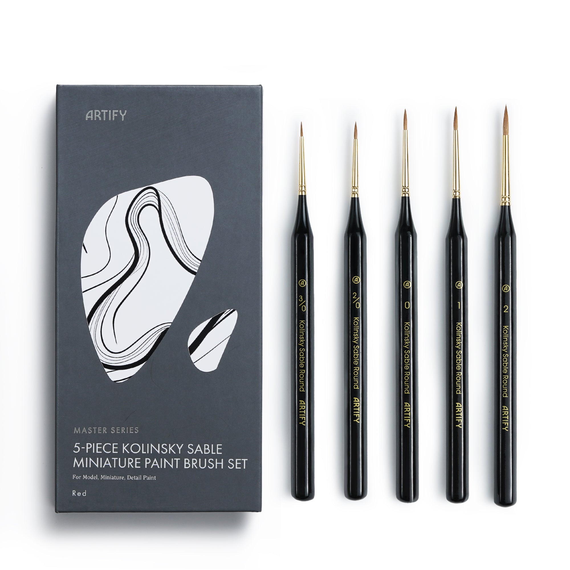 ARTIFY 100% Kolinsky Sable Micro Detail Paint Brushes, Master Series