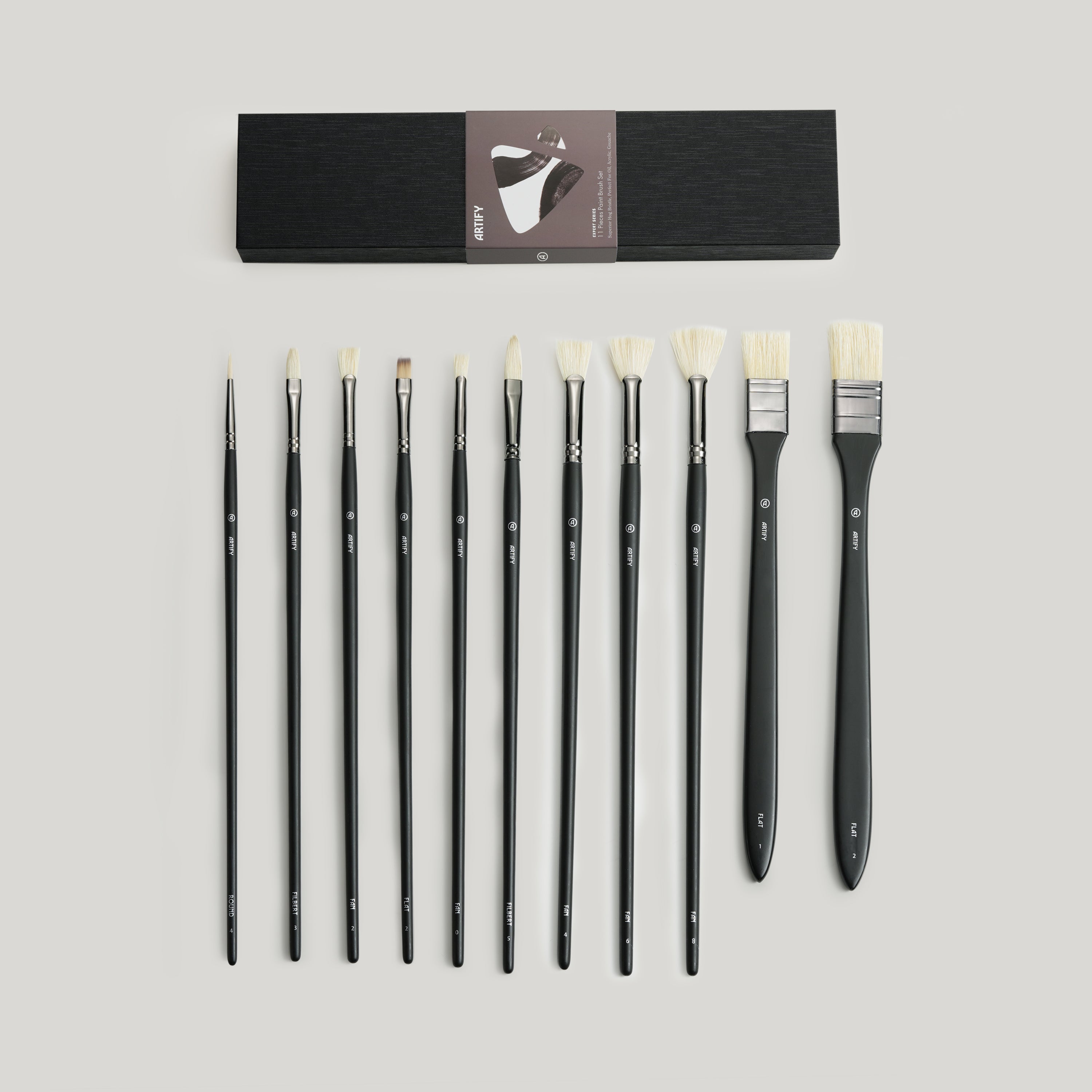 ARTIFY Oil Paint Brush Set - 11 Pieces | Professional Artist Paint Brush Set - Artify