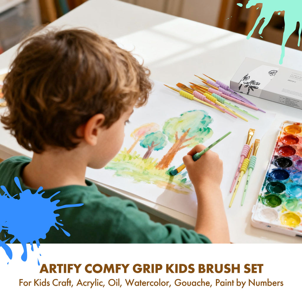 ARTIFY All-Purpose Paint Brushes for Kids, Ideal for Kids Arts & Crafts