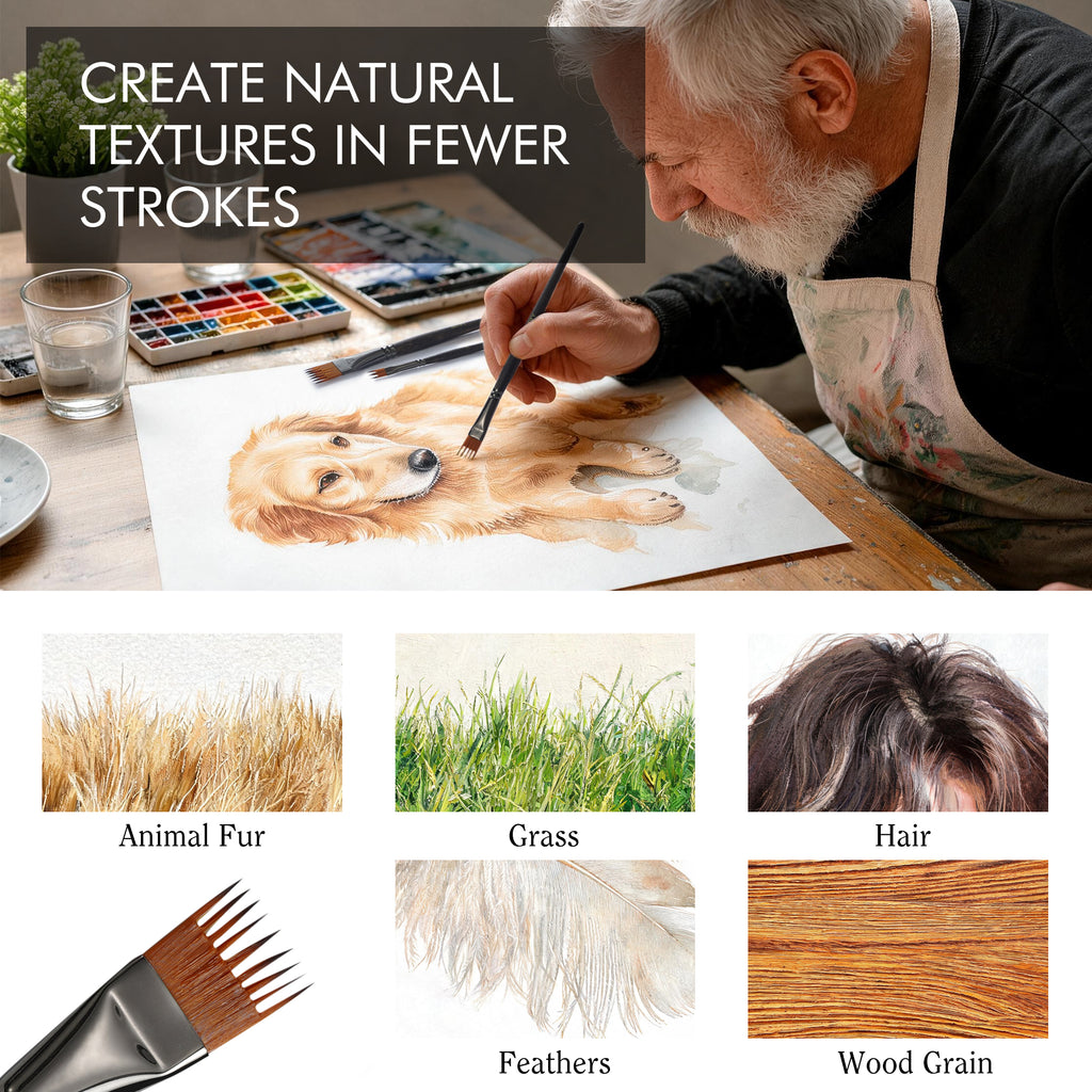 ARTIFY 5 PCS Comb Texture Brush Set, Expert Series