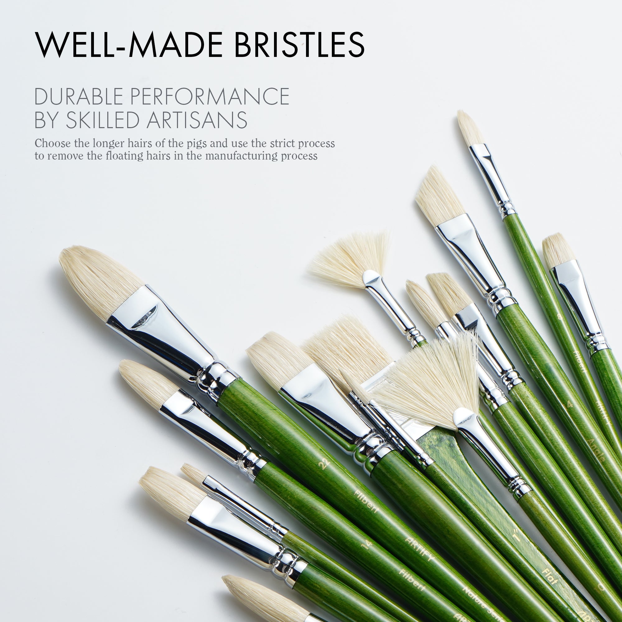 15 PCS  ARTIFY Oil Paint Brushes Set Versatile Brushes  For Every Technique - Artify