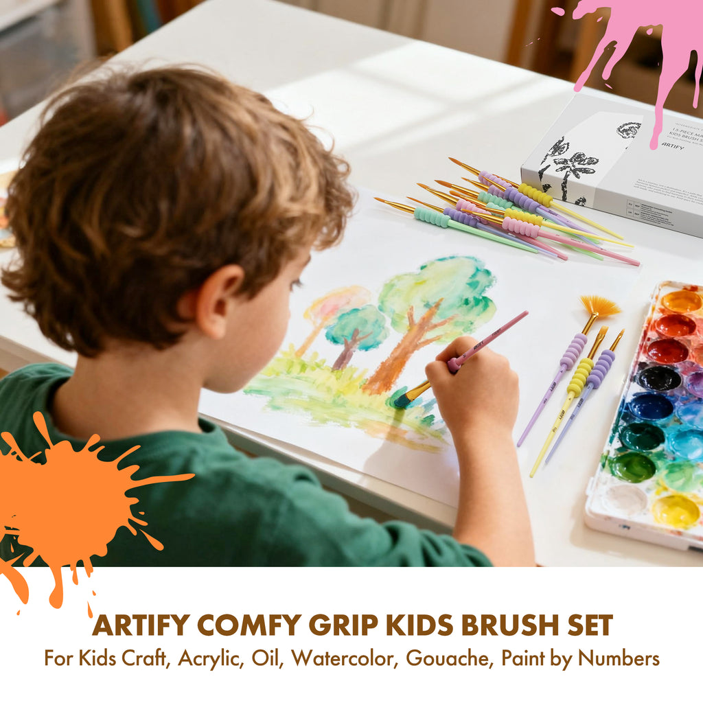 ARTIFY All-Purpose Paint Brushes for Kids, Ideal for Kids Arts & Crafts