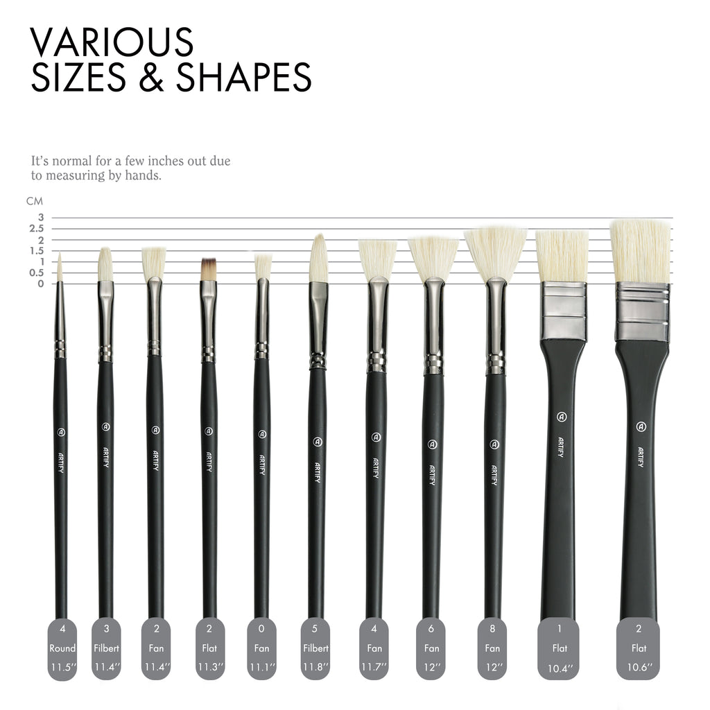 ARTIFY Oil Paint Brush Set - 11 Pieces | Professional Artist Paint Brush Set - Artify