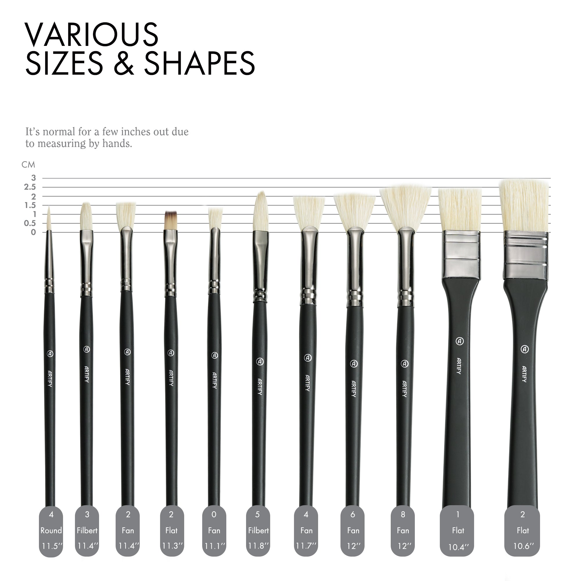 ARTIFY Oil Paint Brush Set - 11 Pieces | Professional Artist Paint Brush Set - Artify