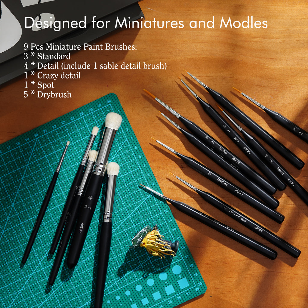 ARTIFY MASTERCRAFT 14-PIECE MINIATURE PAINTING BRUSH SET - Artify