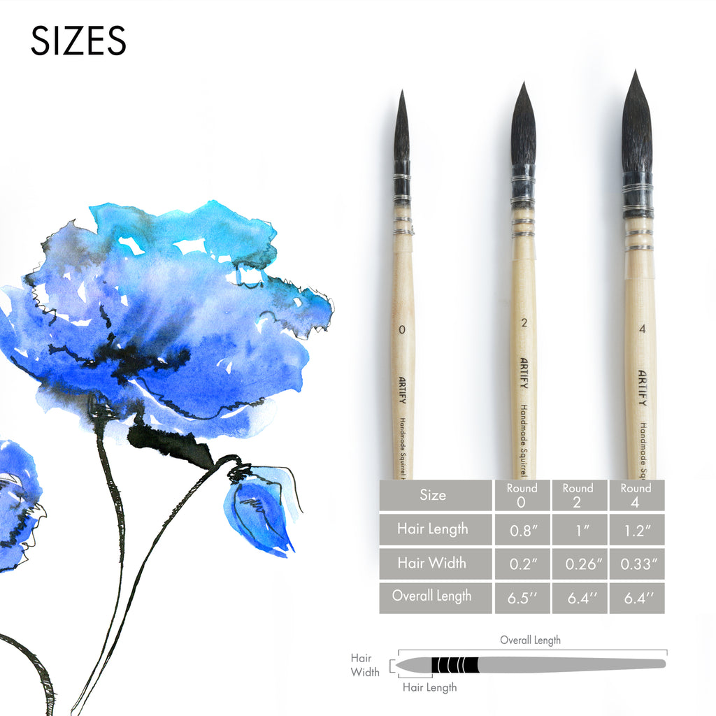 3PCS squirrel hair brush set specification
