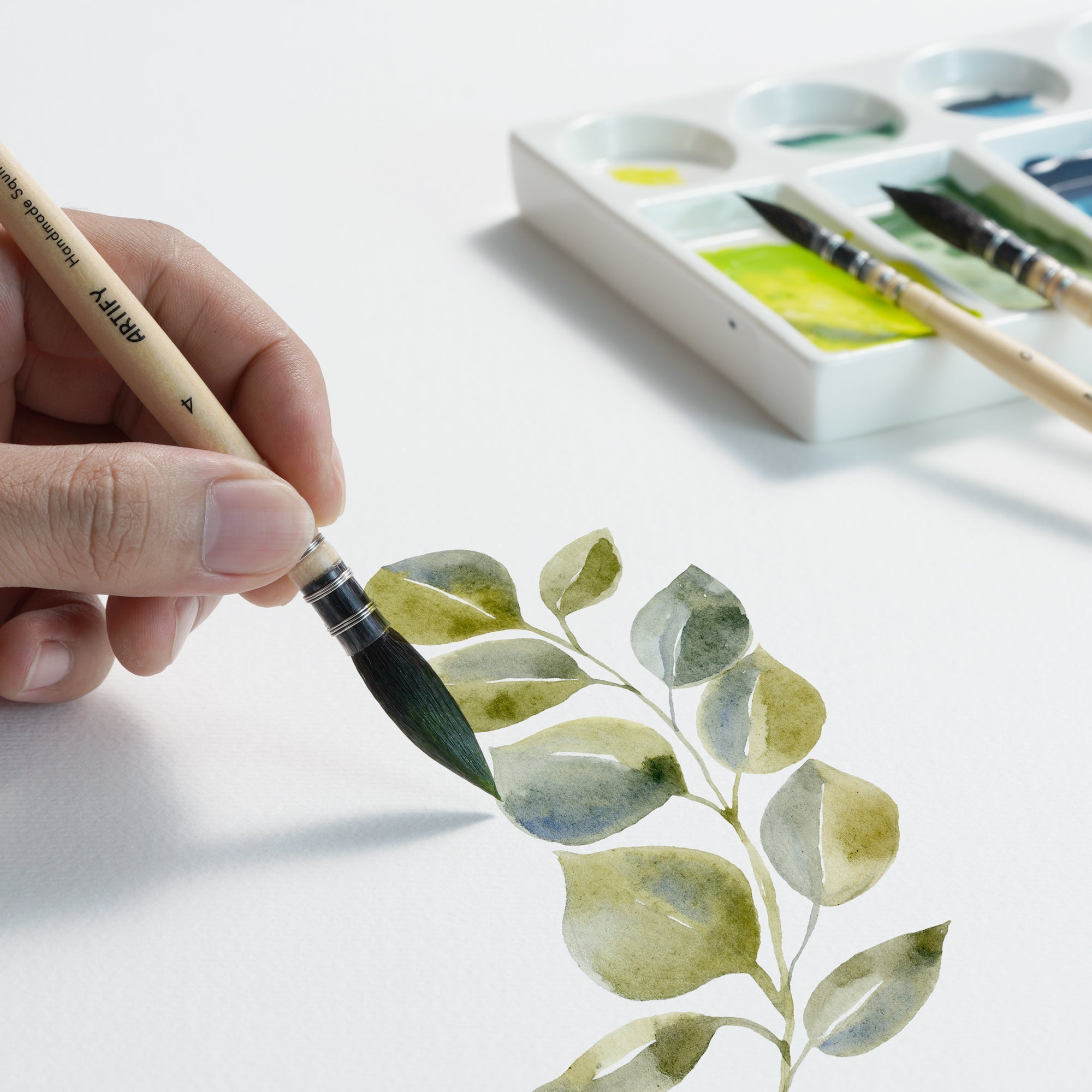 3 pack squirrel hair paint brush in painting