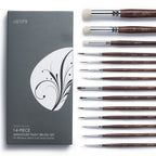 ARTIFY 14 PCS Miniature Paint Brush Set: Bionic Hair Fine Brushes with Goat Hair Drybrushes