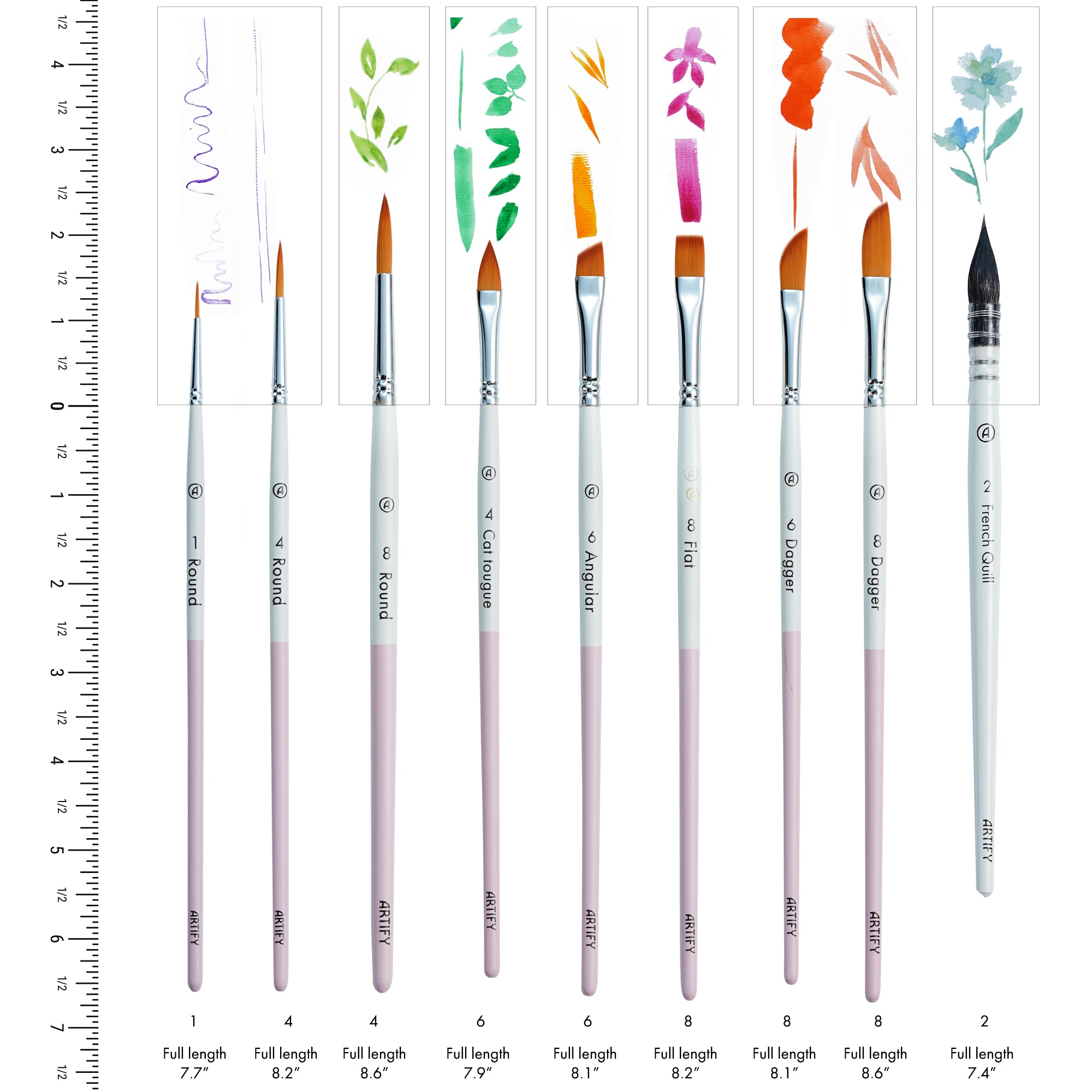 ARTIFY 9 PCS Travel Watercolor Brushes for Beginners & Pros