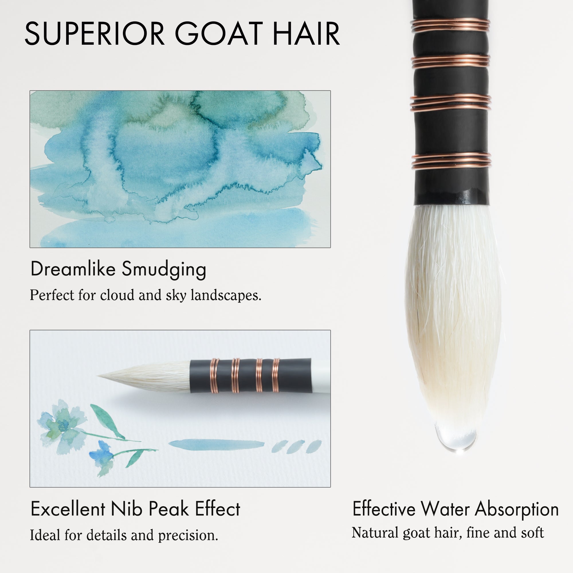 ARTIFY Professional Goat Hair Watercolor Brushes