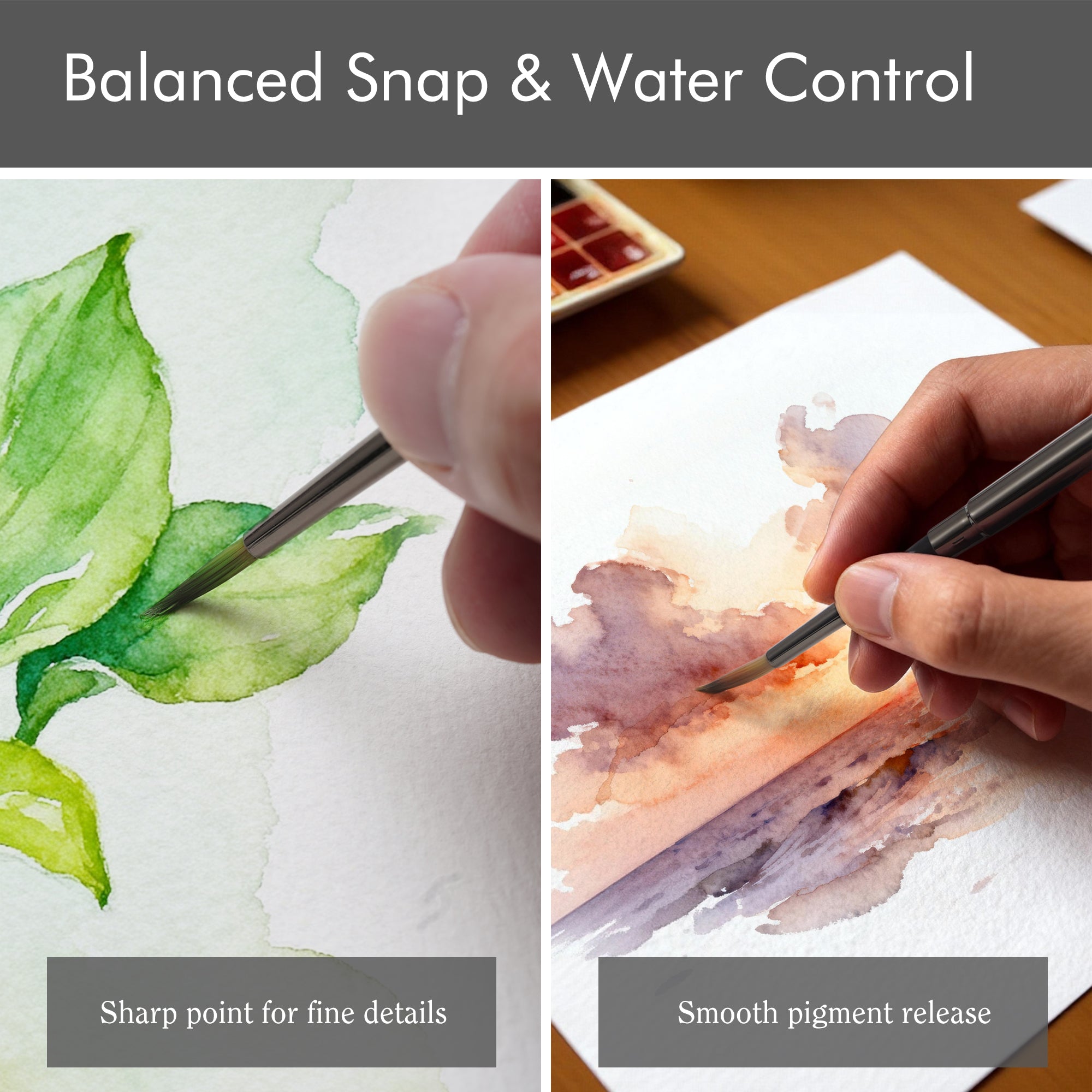 ARTIFY Travel Watercolor Brush Set, Synthetic Outdoor Paint Brushes with with Anti-Rust Handle