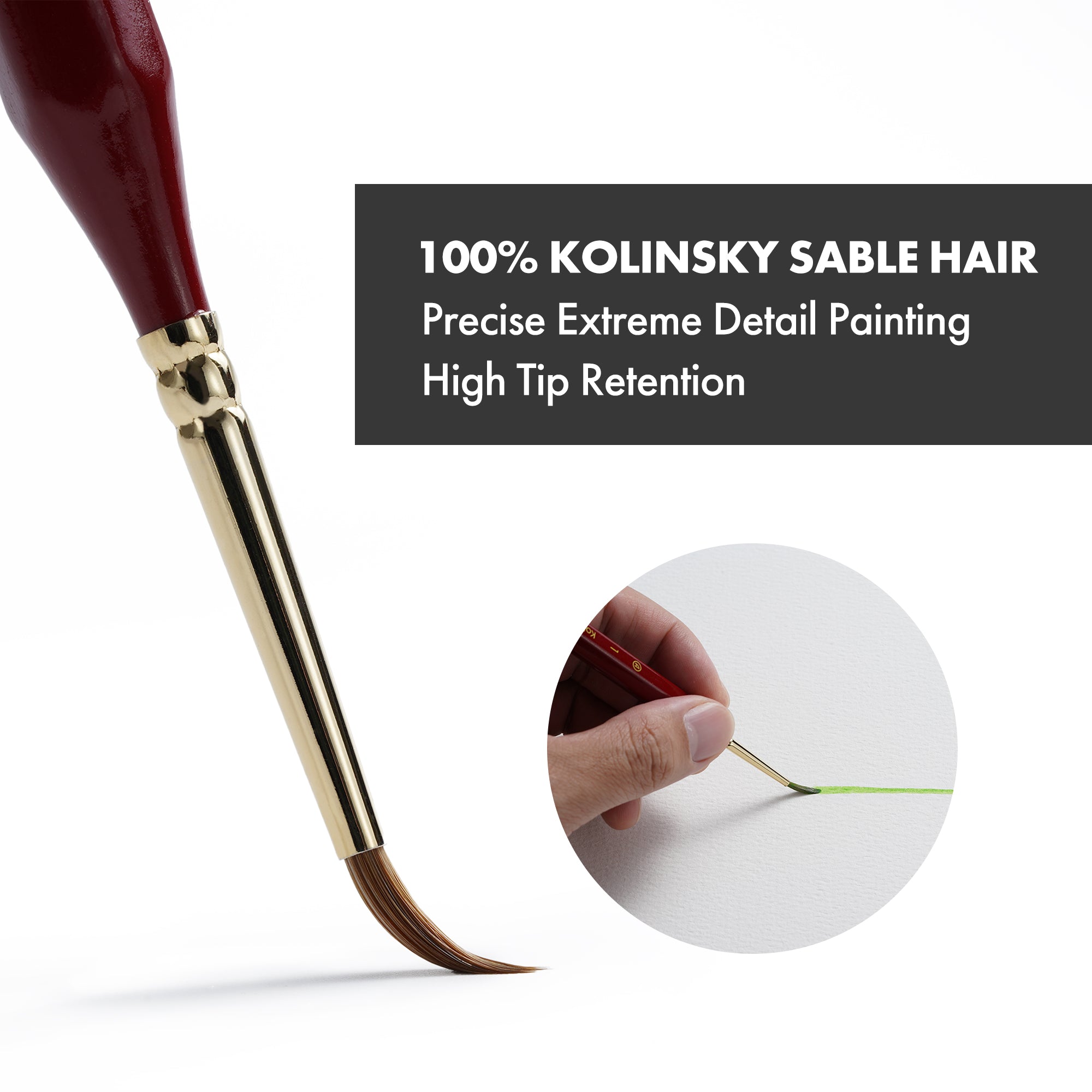 ARTIFY 100% Kolinsky Sable Micro Detail Paint Brushes, Master Series