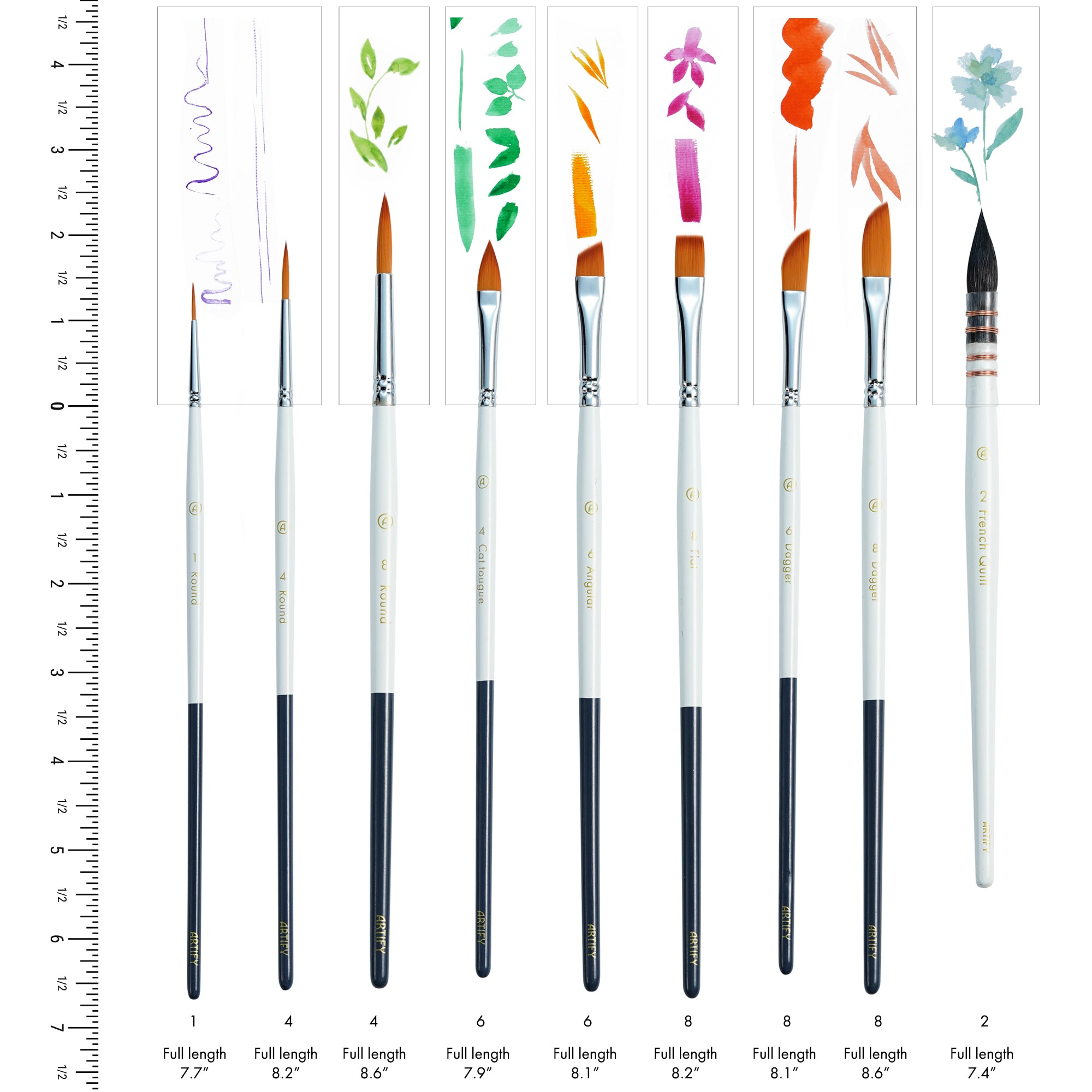 ARTIFY 9 PCS Travel Watercolor Brushes for Beginners & Pros