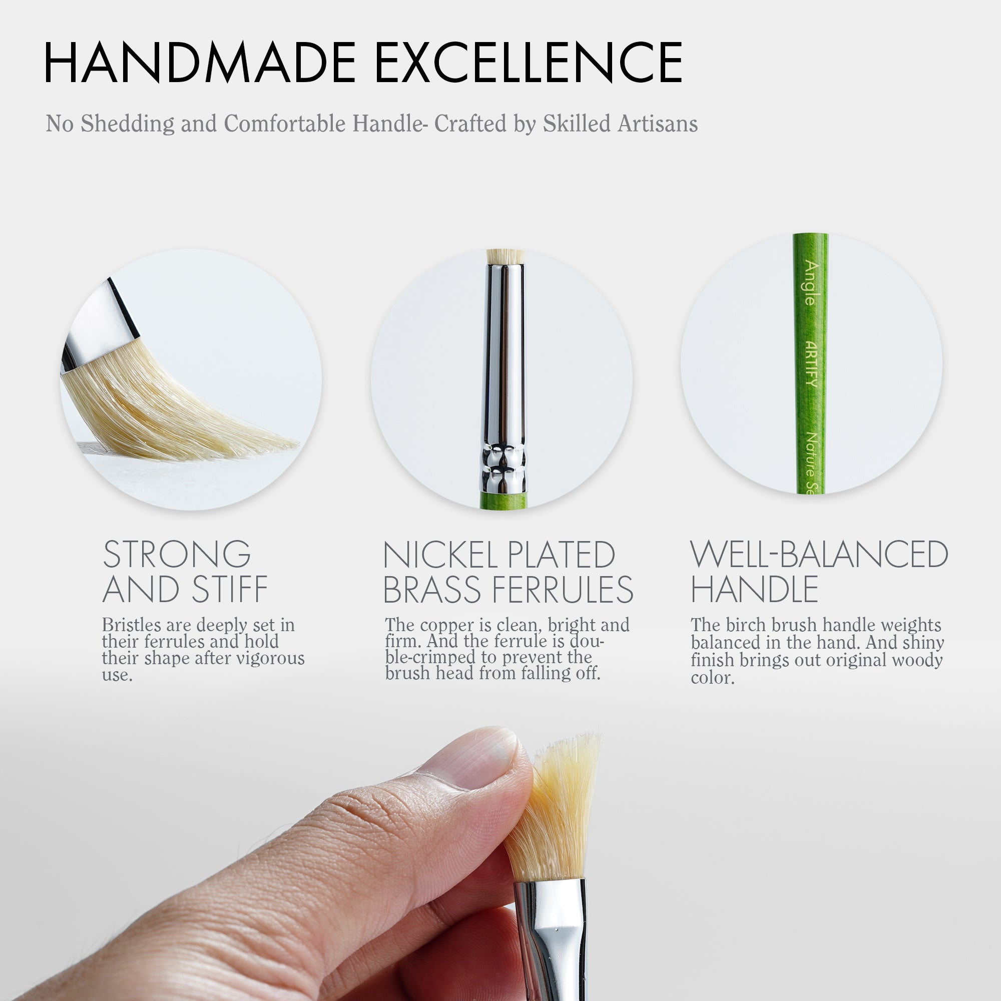 15 PCS  ARTIFY Oil Paint Brushes Set Versatile Brushes  For Every Technique - Artify