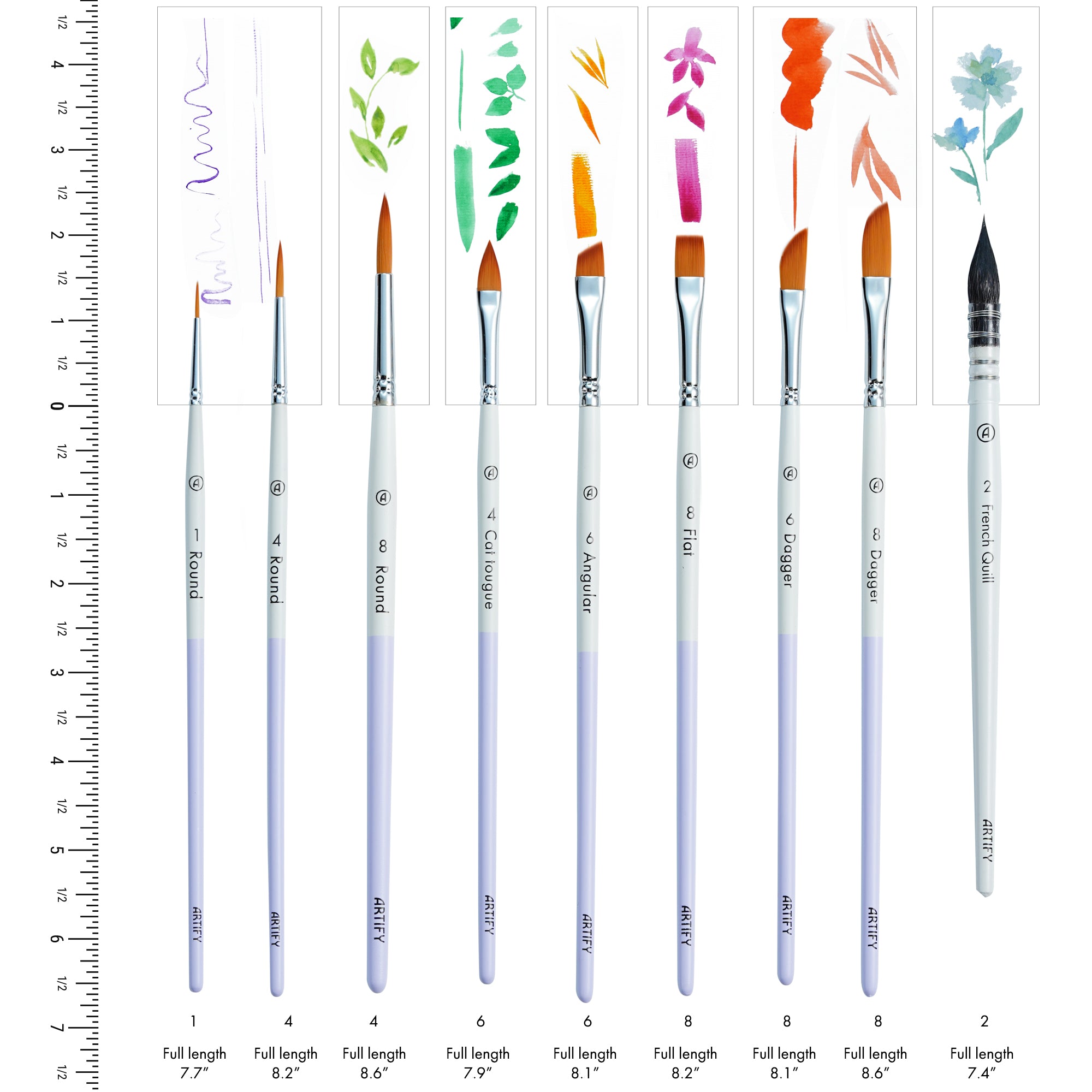 ARTIFY 9 PCS Travel Watercolor Brushes for Beginners & Pros - Artify