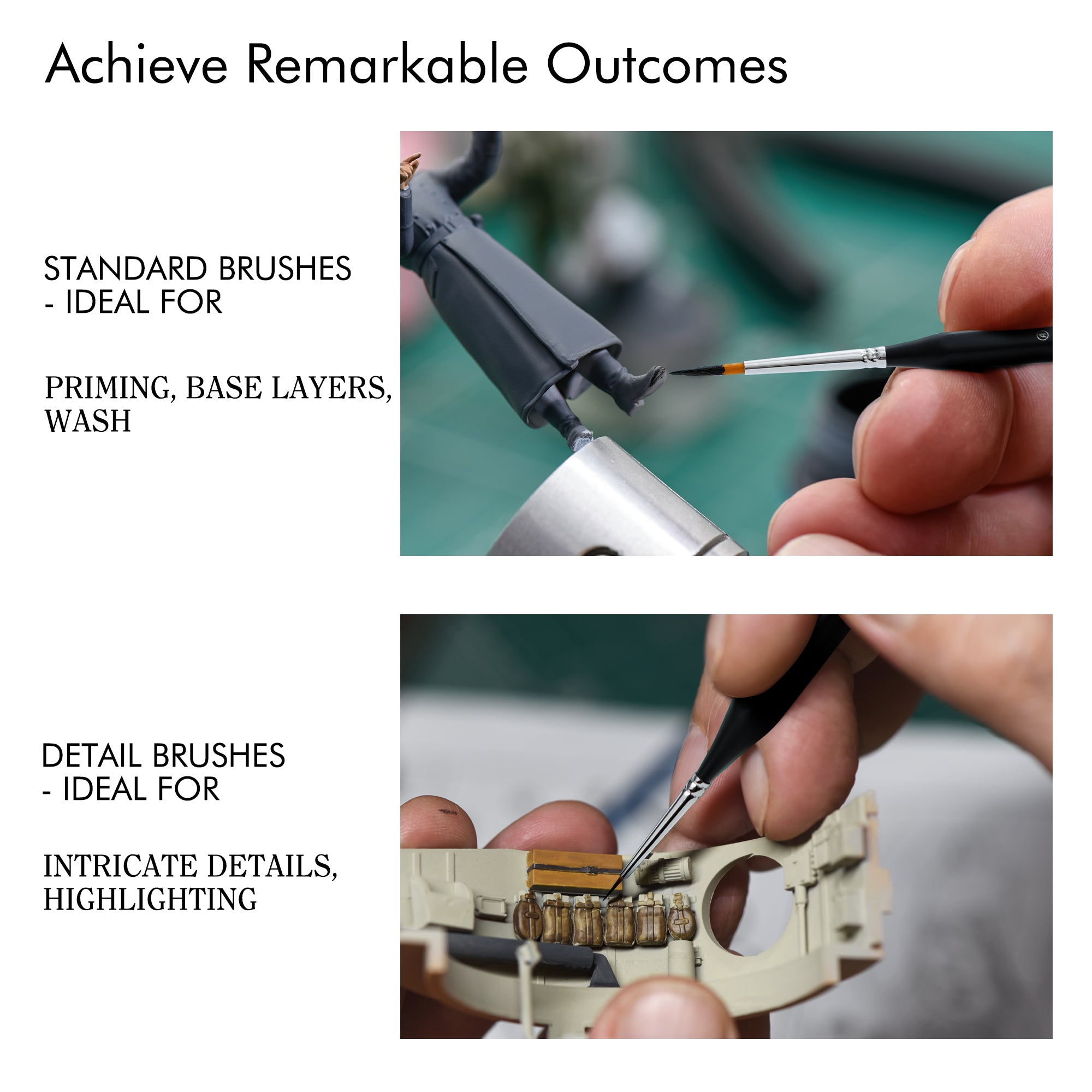 ARTIFY Miniature Detail Paint Brush Set: 9-Piece Round Small Model Paintbrushes, Thin Mini Tiny Micro Paint Brushes for Miniature Painting（） - Artify