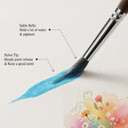 Extended Needle Point Brush Set, Sable & Nylon Hybrid Watercolor Detail Brushes , Expert Series - Artify