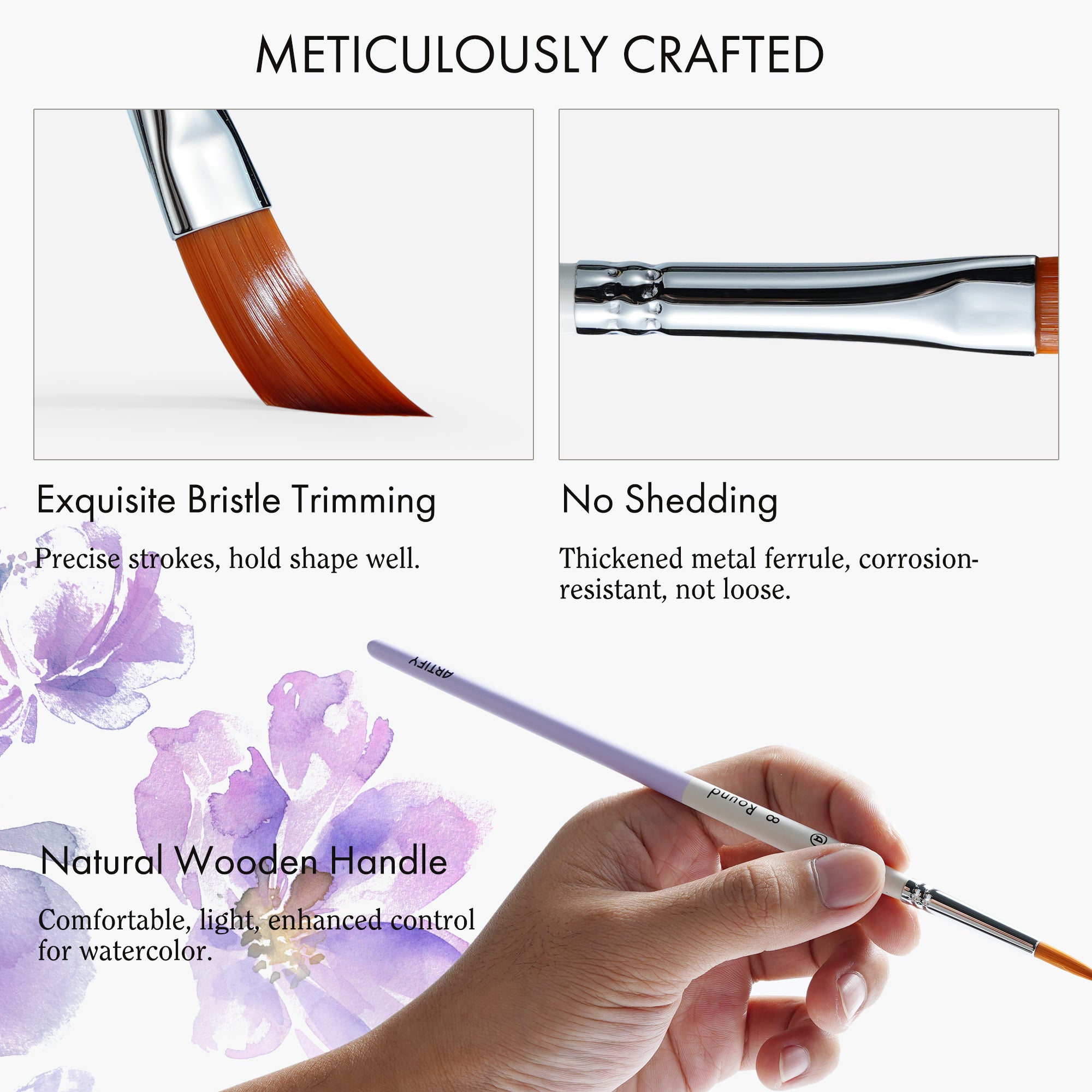 ARTIFY 9 PCS Travel Watercolor Brushes for Beginners & Pros - Artify
