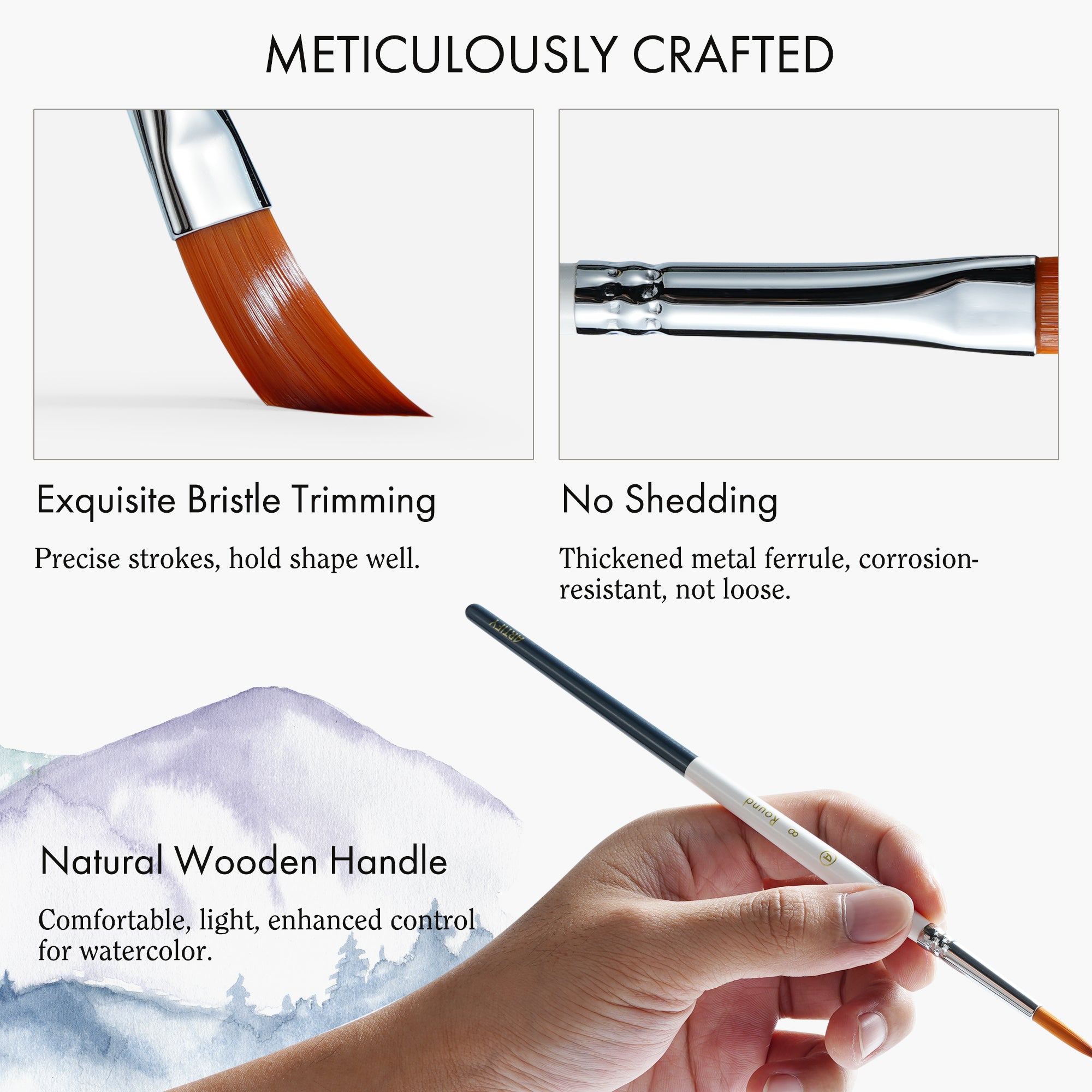 ARTIFY 9 PCS Travel Watercolor Brushes for Beginners & Pros - Artify