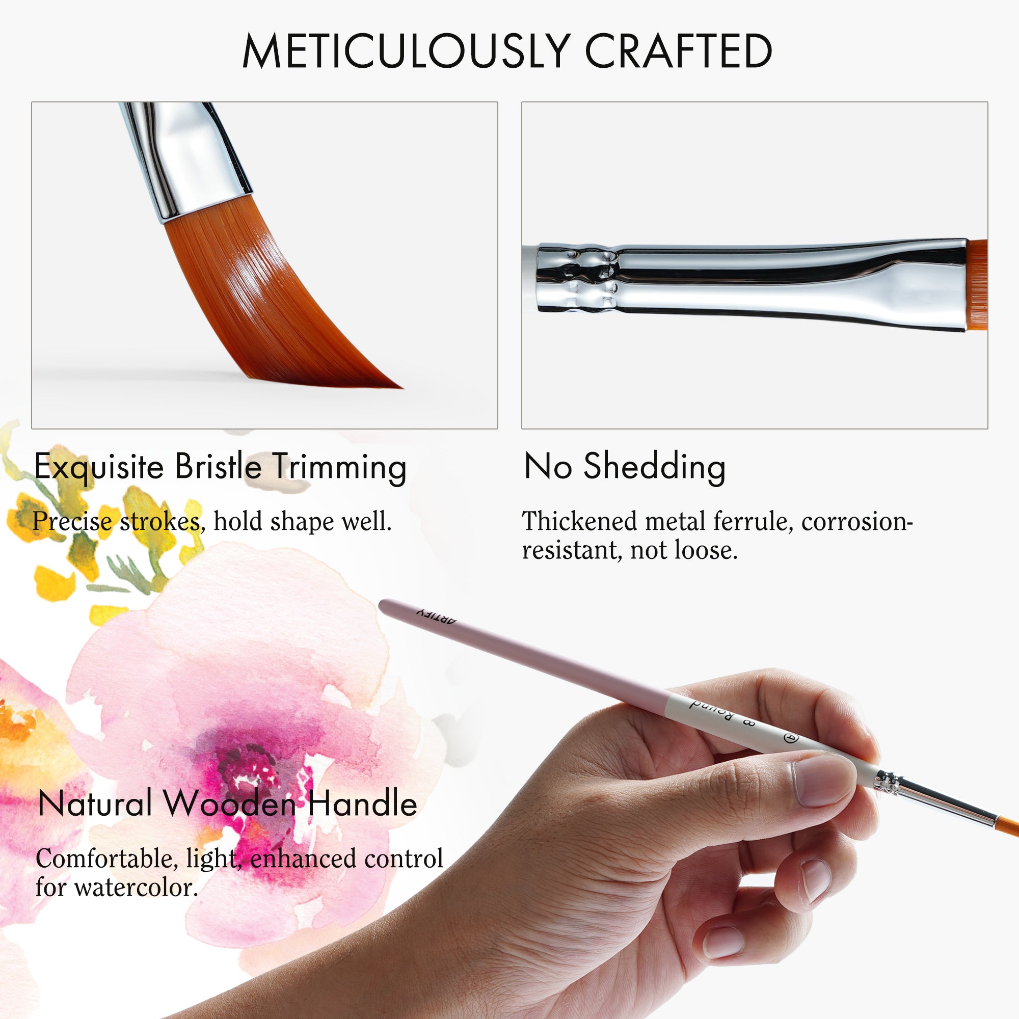 ARTIFY 9 PCS Travel Watercolor Brushes for Beginners & Pros