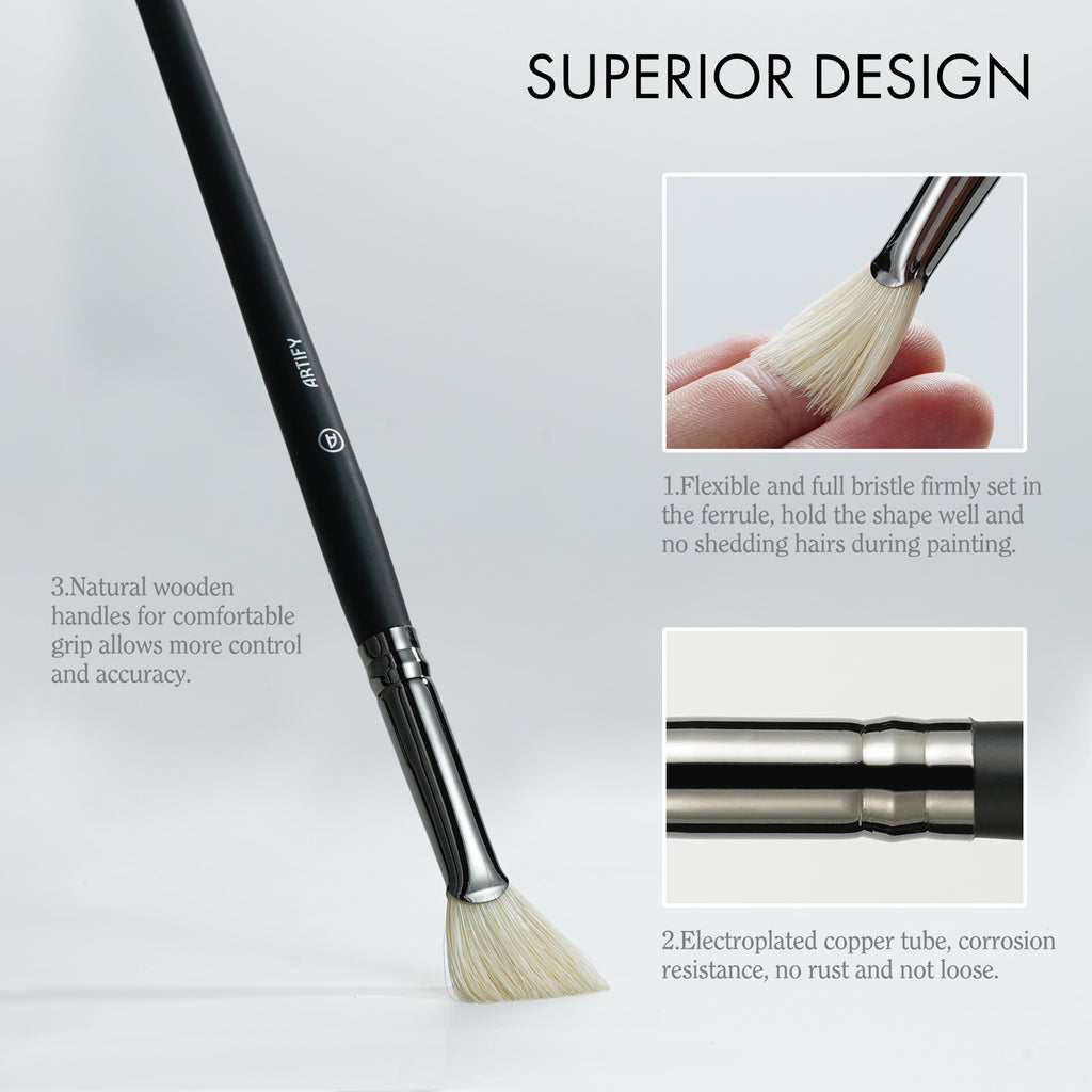 ARTIFY Oil Paint Brush Set - 11 Pieces | Professional Artist Paint Brush Set - Artify