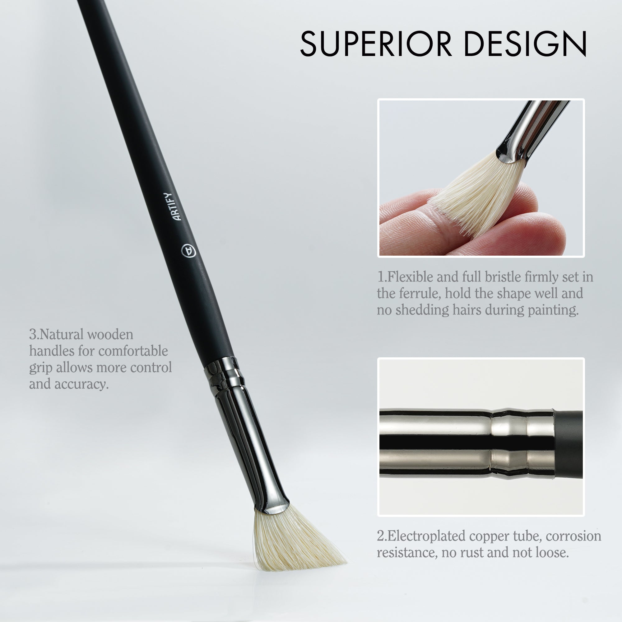 ARTIFY Oil Paint Brush Set - 11 Pieces | Professional Artist Paint Brush Set - Artify