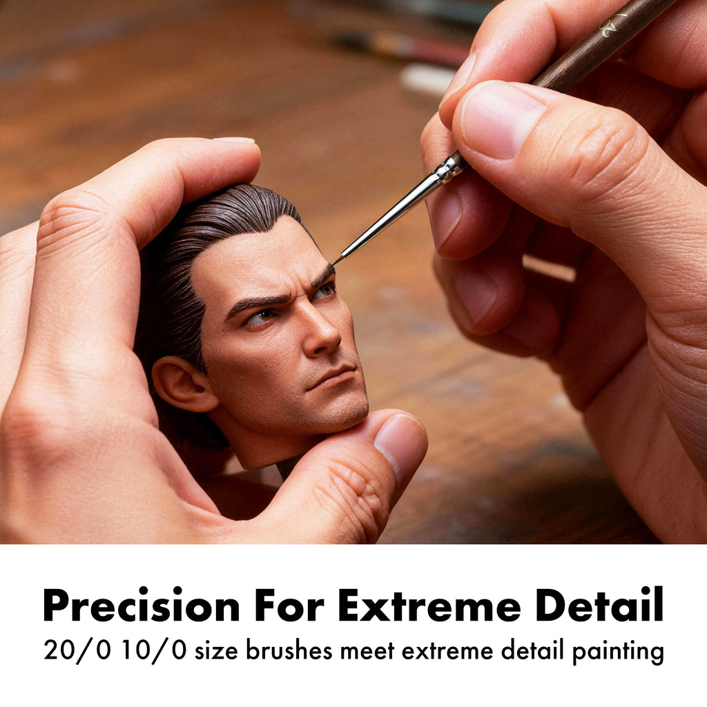 ARTIFY 14 PCS Miniature Paint Brush Set: Bionic Hair Fine Brushes with Goat Hair Drybrushes
