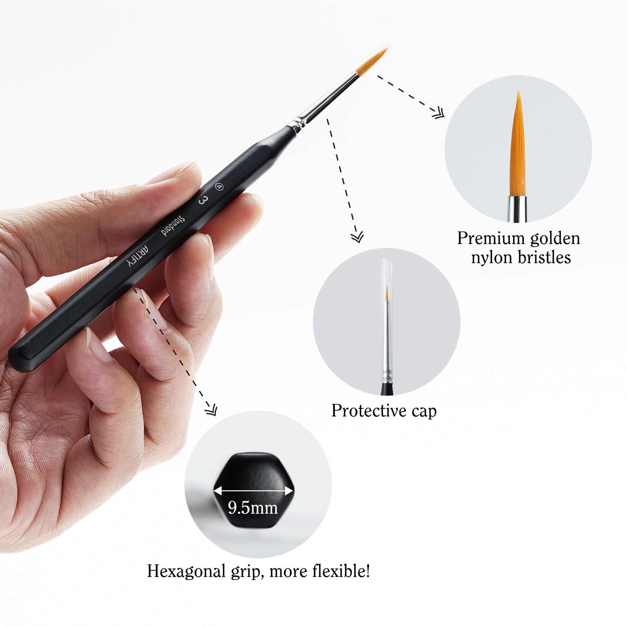 ARTIFY MASTERCRAFT 14-PIECE MINIATURE PAINTING BRUSH SET - Artify