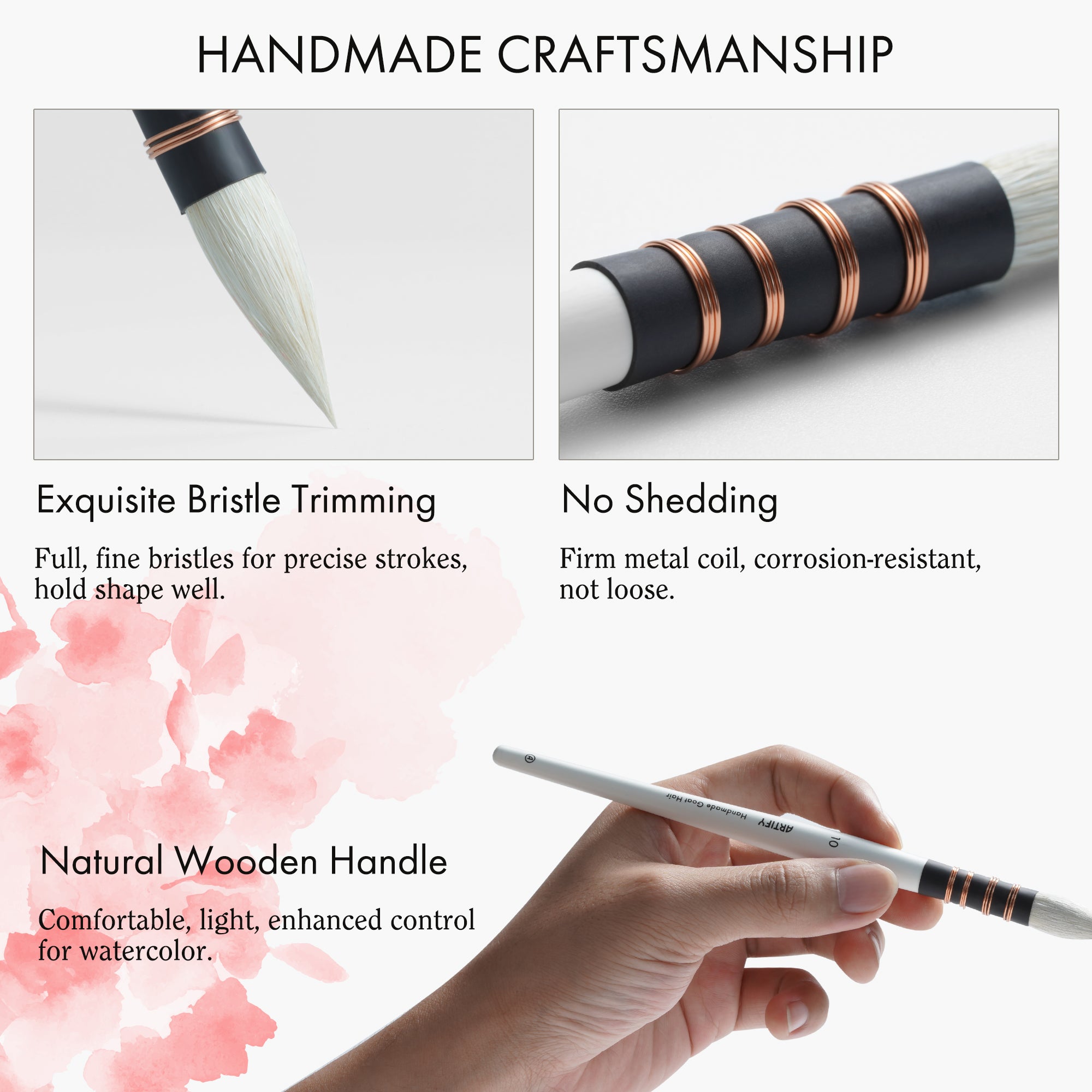 ARTIFY Professional Goat Hair Watercolor Brushes - Artify