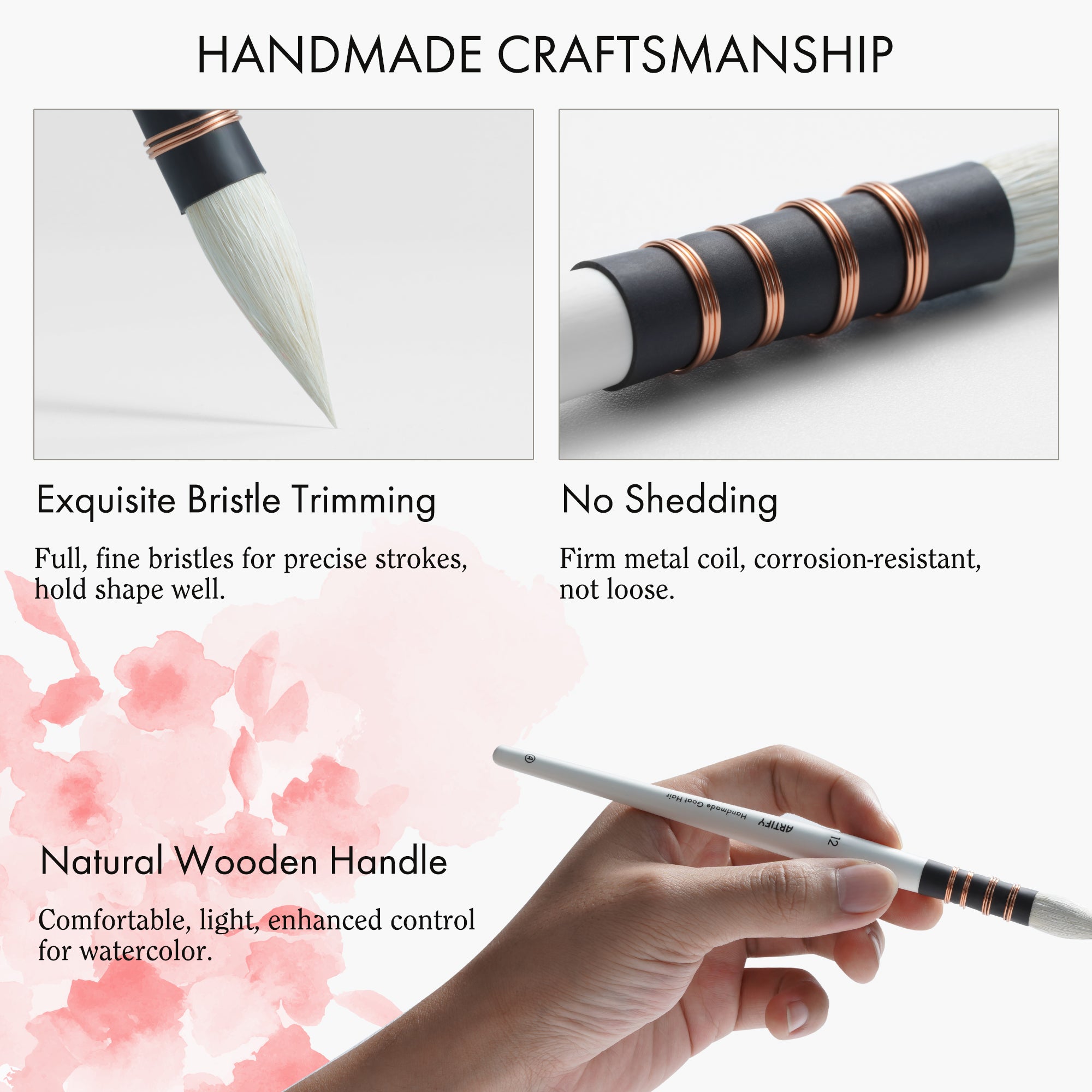 ARTIFY Professional Goat Hair Watercolor Brushes - Artify