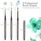 ARTIFY Travel Watercolor Brush Set, Synthetic Outdoor Paint Brushes with with Anti-Rust Handle