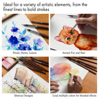 Extended Needle Point Brush Set, Sable & Nylon Hybrid Watercolor Detail Brushes , Expert Series - Artify