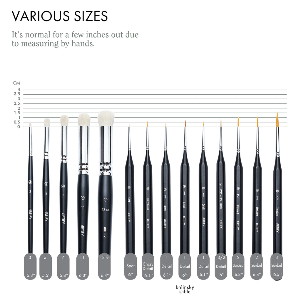 ARTIFY MASTERCRAFT 14-PIECE MINIATURE PAINTING BRUSH SET - Artify