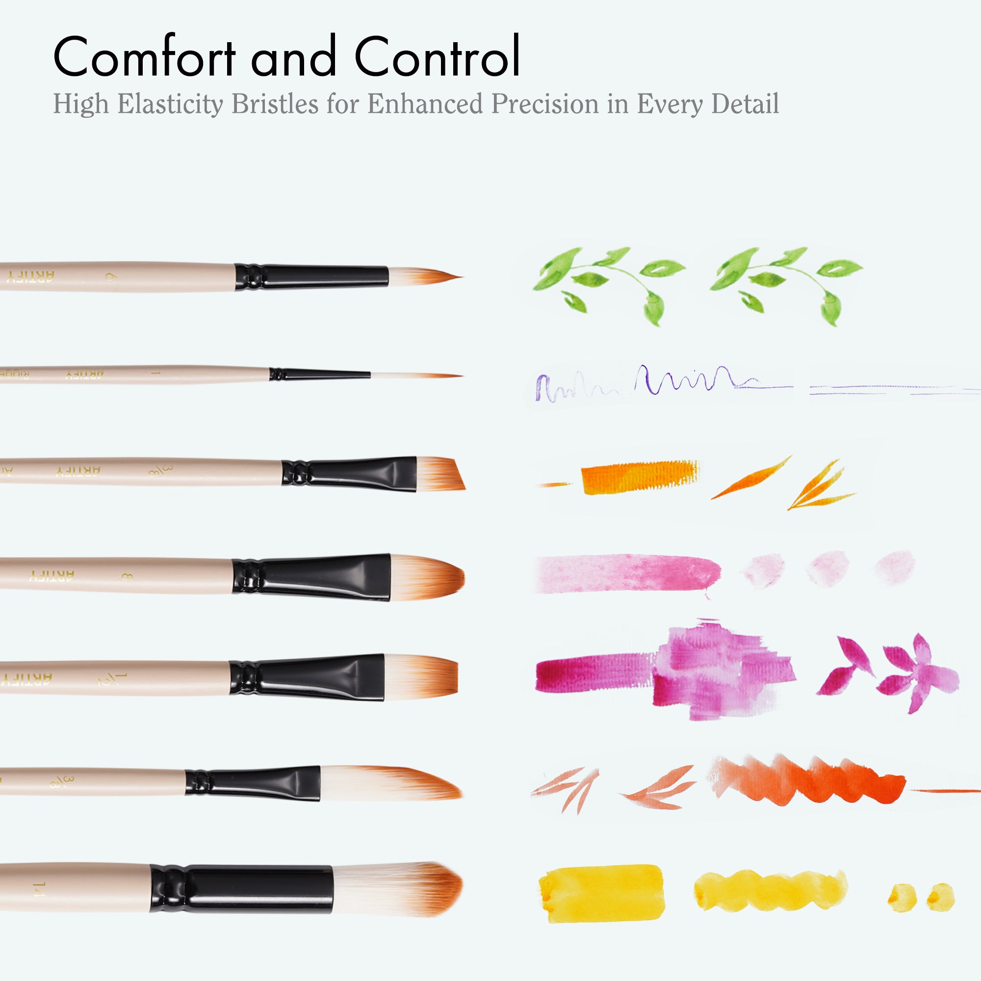 Professional Watercolor Paint Brush Set with Case for Beginners & Pros,Various Shapes