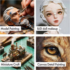 Extreme Detail Paint Brushes for Miniature, Round Tip Nylon Fine Brush with Hexagonal Handle - Artify