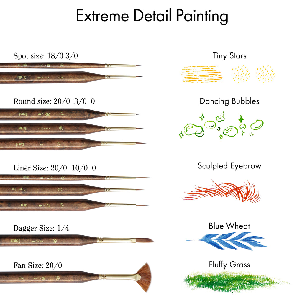 10PCS  Ultra Detail Paint Brushes Crafted For Ultra-fine Detailing And The Utmost Precision - Artify