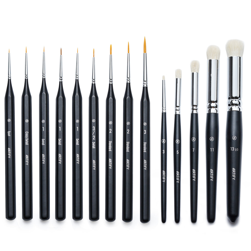 ARTIFY MASTERCRAFT 14-PIECE MINIATURE PAINTING BRUSH SET - Artify