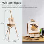 ARTIFY Foldable Portable Beechwood Art Easel Field Easel - Artify